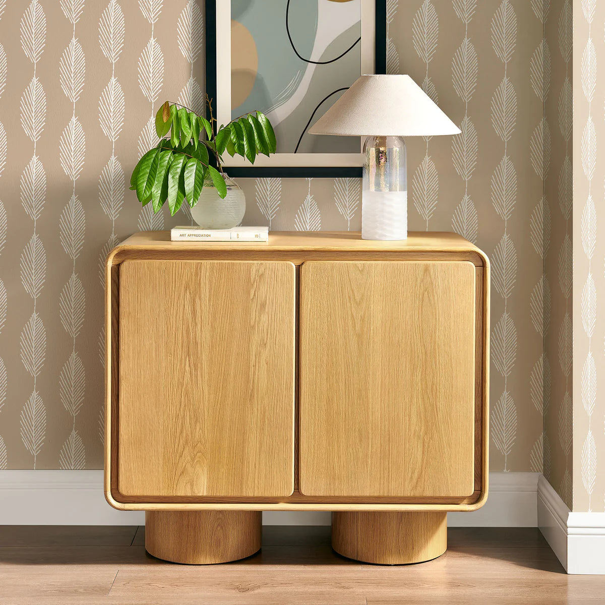 Lumo Modern Curved Edge 2‑Door Cabinet