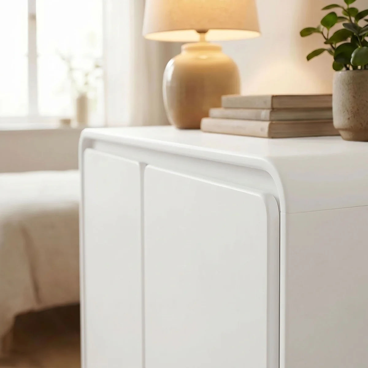Lumo Modern Curved Edge 2‑Door Cabinet