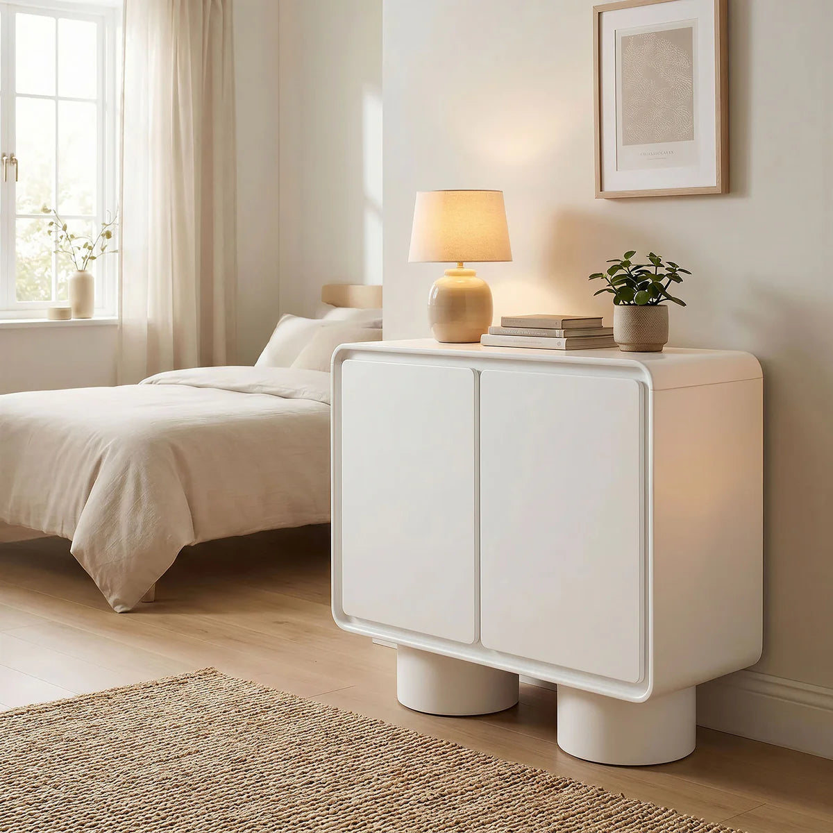 Lumo Modern Curved Edge 2‑Door Cabinet