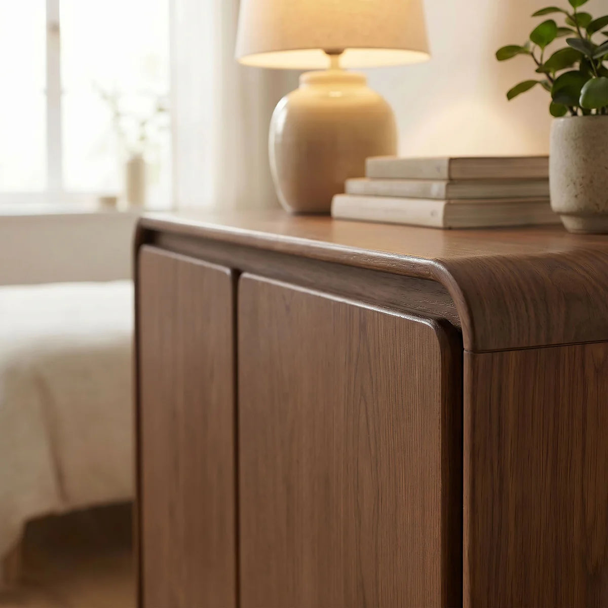 Lumo Modern Curved Edge 2‑Door Cabinet