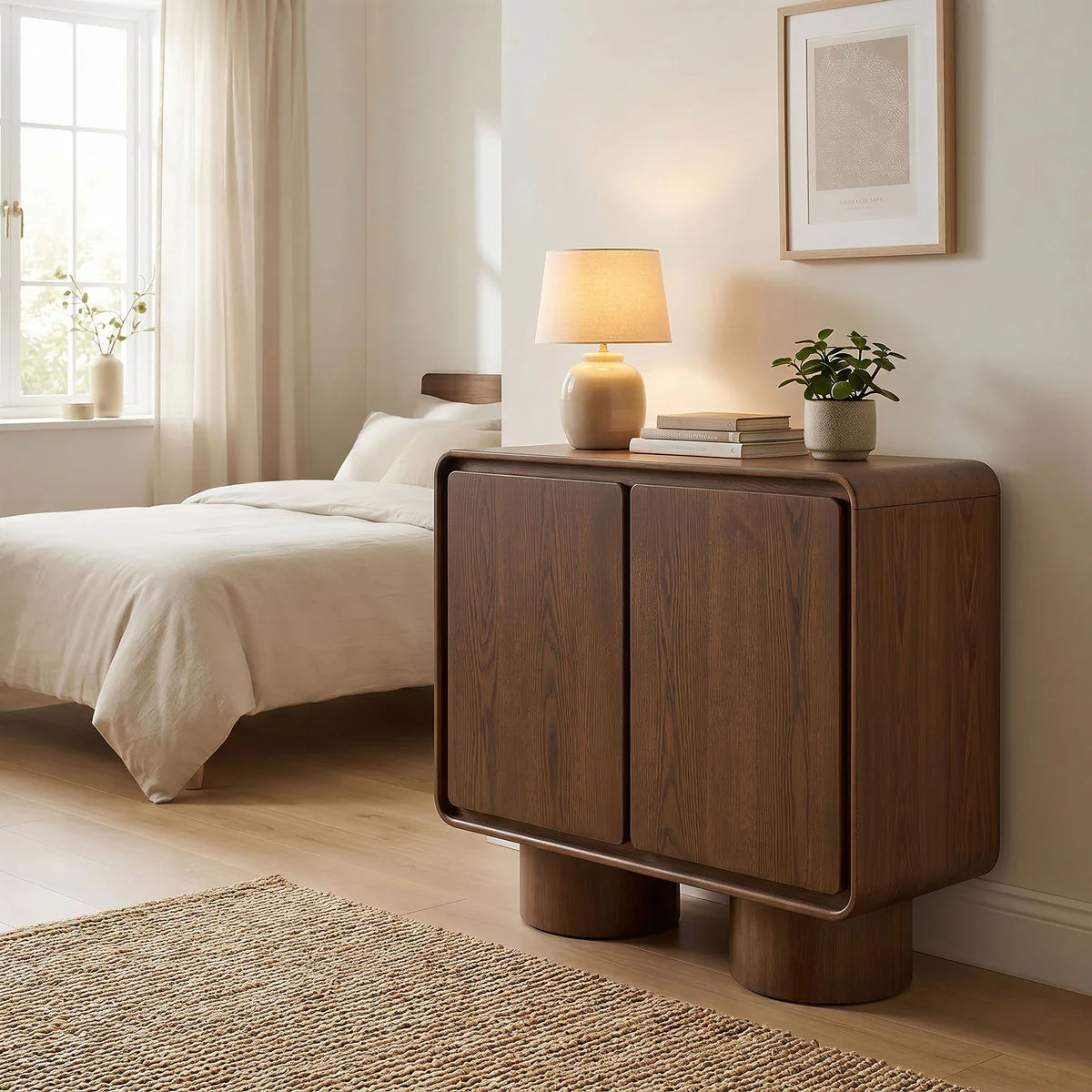 Lumo Modern Curved Edge 2‑Door Cabinet