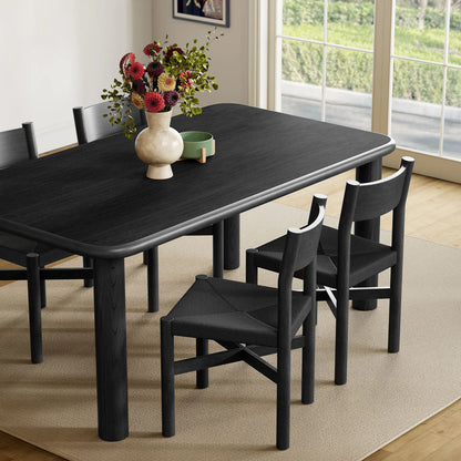 Alvia 5‑Piece Oak Wood Dining Table and Chairs Set