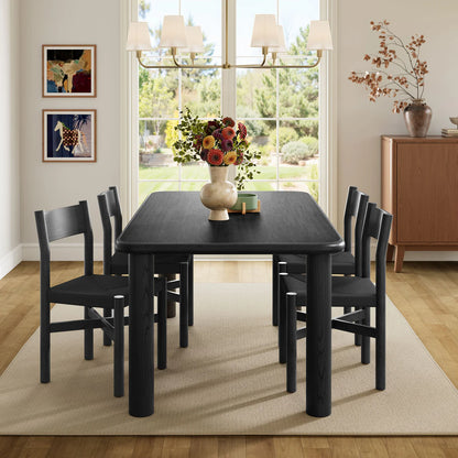 Alvia 5‑Piece Oak Wood Dining Table and Chairs Set