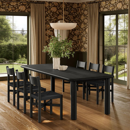 Alvia 7‑Piece Oak Wood Extendable Dining Table and Chairs Set