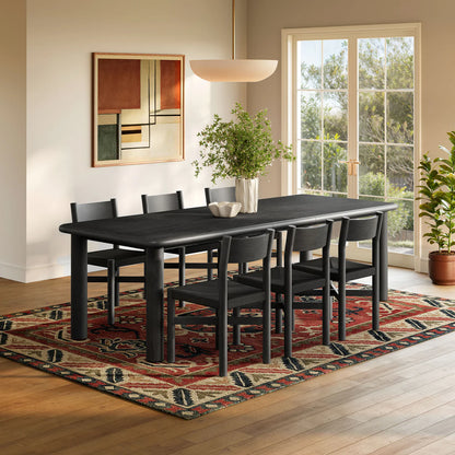Alvia 7‑Piece Oak Wood Extendable Dining Table and Chairs Set