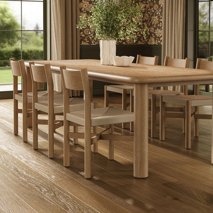Alvia 7‑Piece Oak Wood Extendable Dining Table and Chairs Set