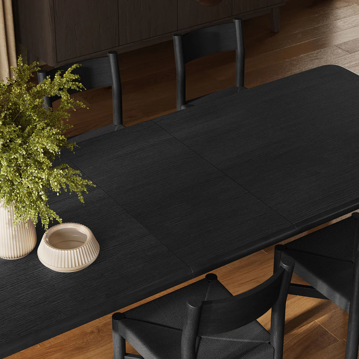 Alvia 9‑Piece Oak Wood Extendable Dining Table and Chairs Set