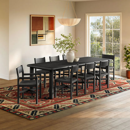 Alvia 9‑Piece Oak Wood Extendable Dining Table and Chairs Set