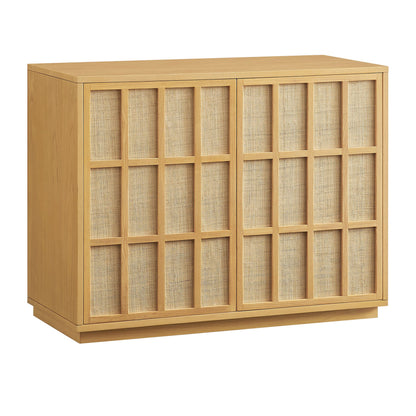 Aiko 39 Inch Japandi Accent Cabinet in Light Oak