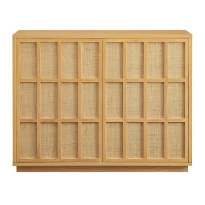 Aiko 39 Inch Japandi Accent Cabinet in Light Oak