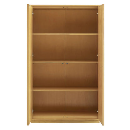 Aiko 64 Inch Tall Japandi Storage Cabinet in Light Oak