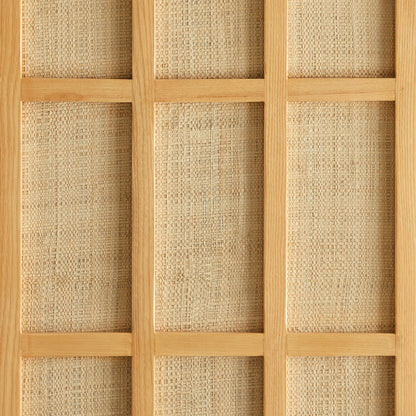 Aiko 64 Inch Tall Japandi Storage Cabinet in Light Oak