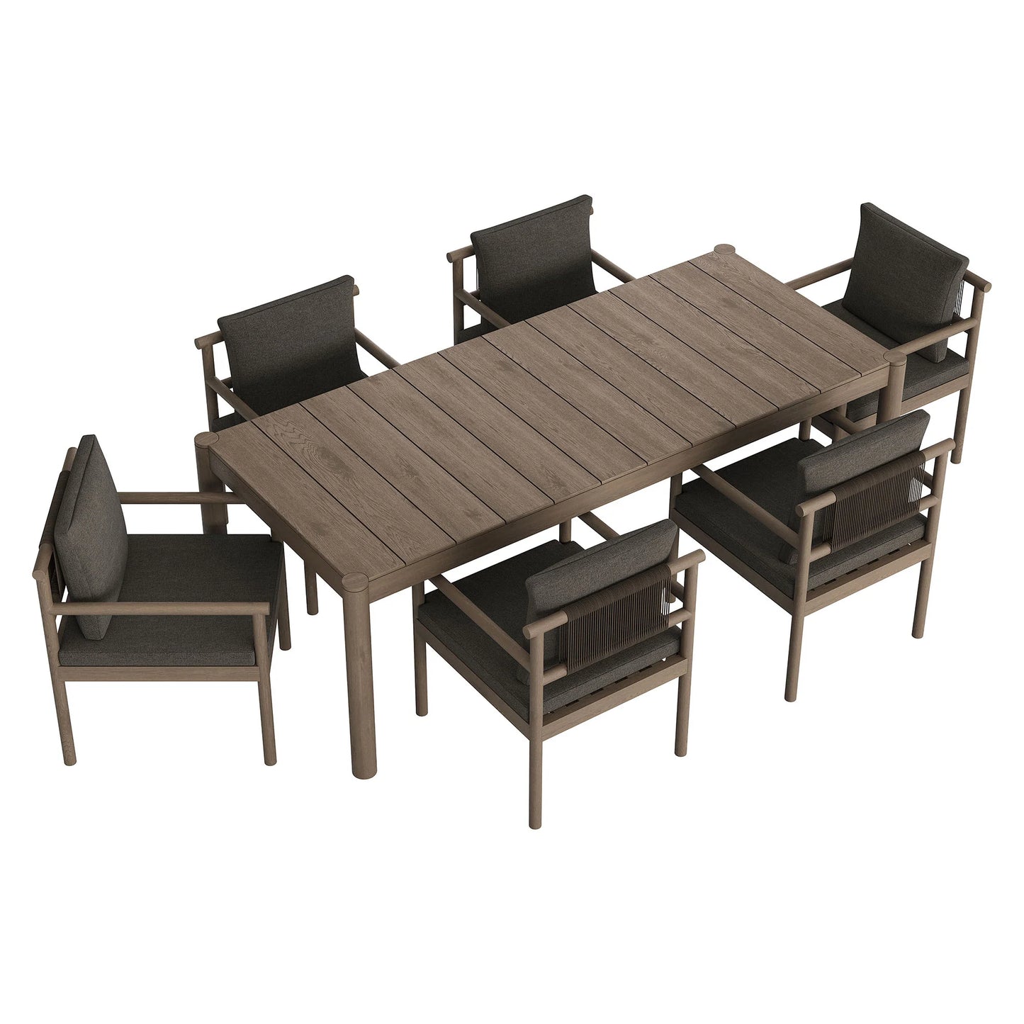 Eleni 7 Piece Outdoor Patio Teak Wood Dining Set