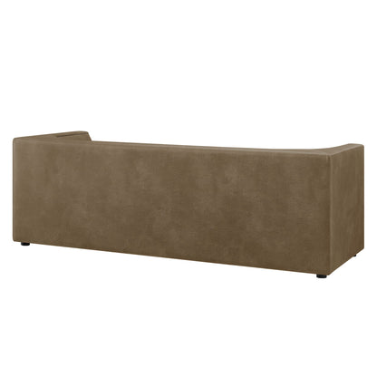 Hilda 86" Curved Back Vegan Leather Sofa