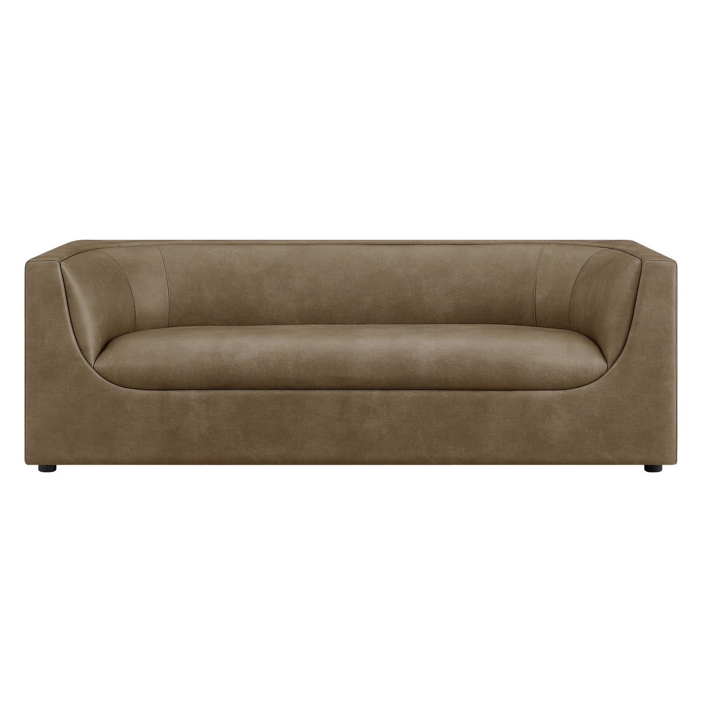 Hilda 86" Curved Back Vegan Leather Sofa