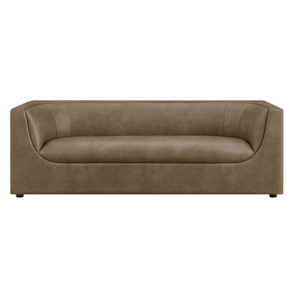 Hilda 86" Curved Back Vegan Leather Sofa