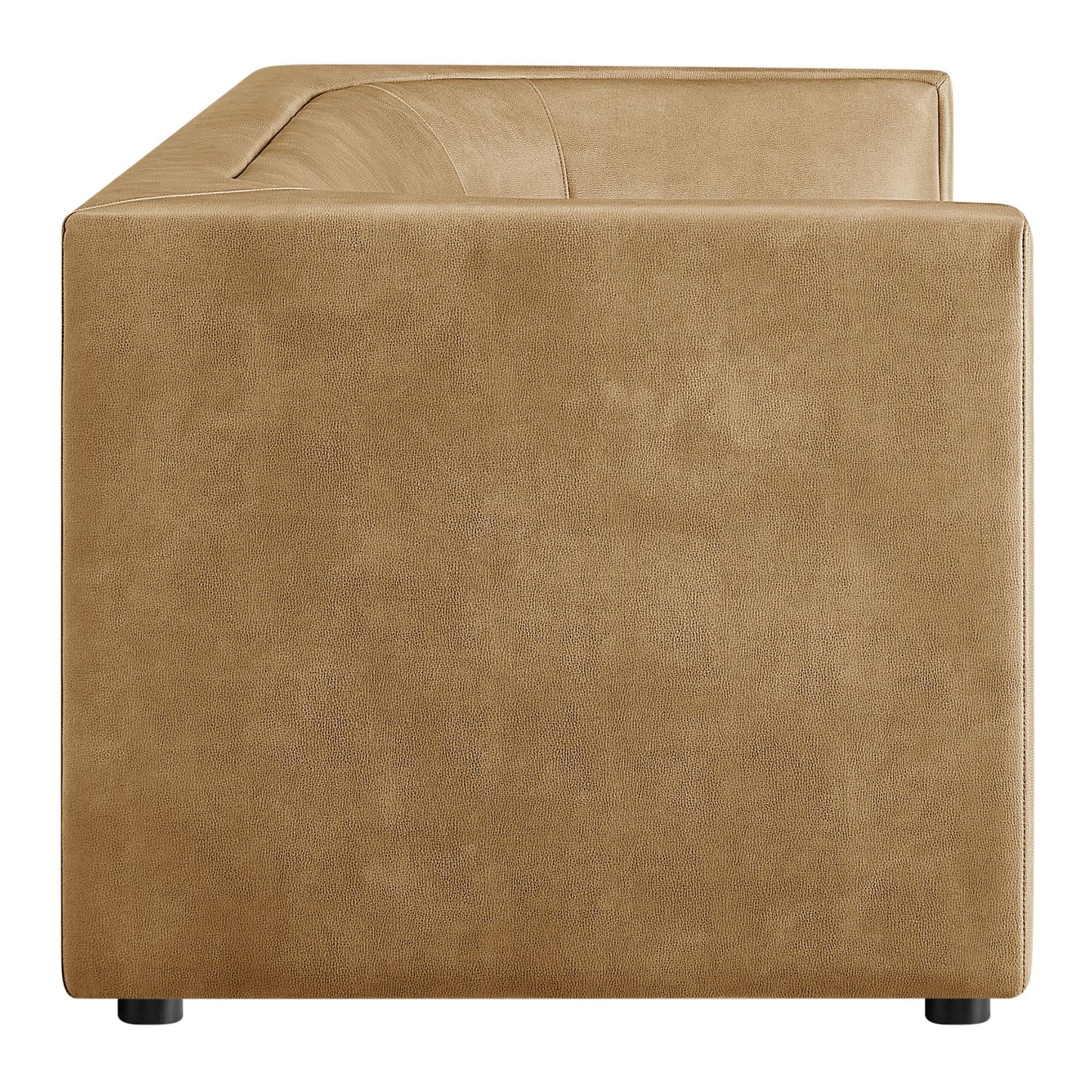 Hilda 86" Curved Back Vegan Leather Sofa