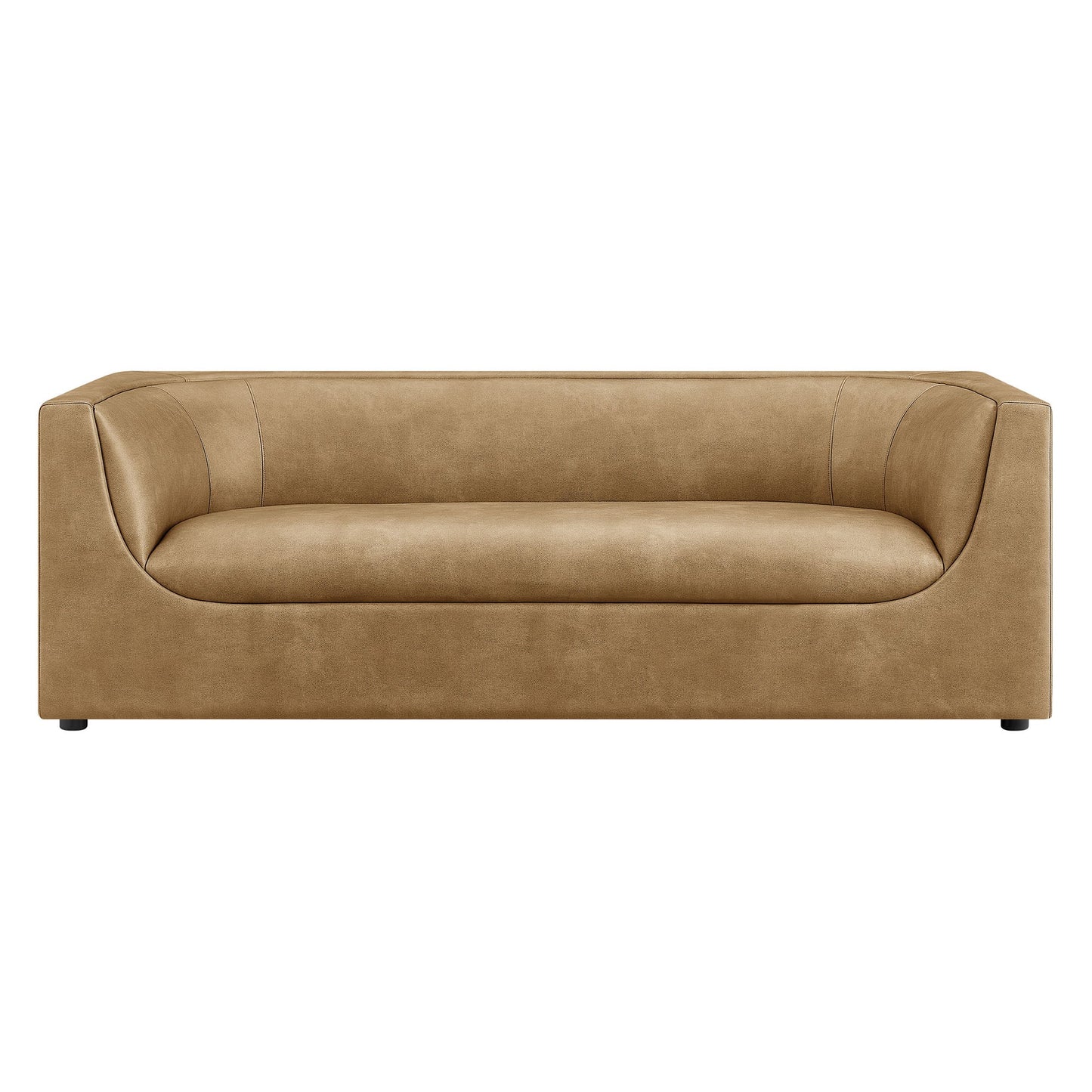 Hilda 86" Curved Back Vegan Leather Sofa
