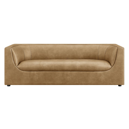 Hilda 86" Curved Back Vegan Leather Sofa