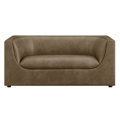 Hilda 67" Curved Back Vegan Leather Loveseat