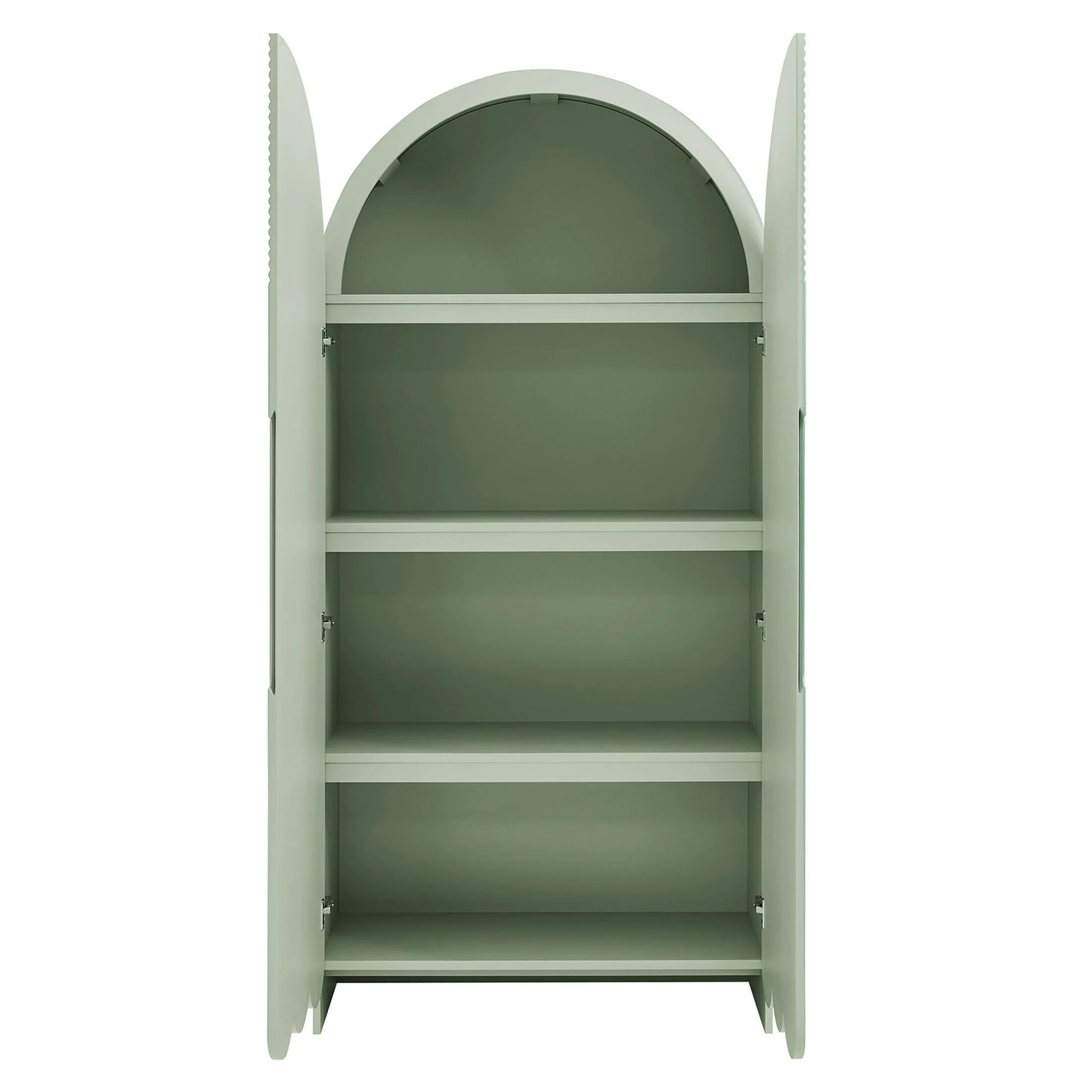 Dahlia 78 Inch Fluted and Scalloped Arched Storage Cabinet