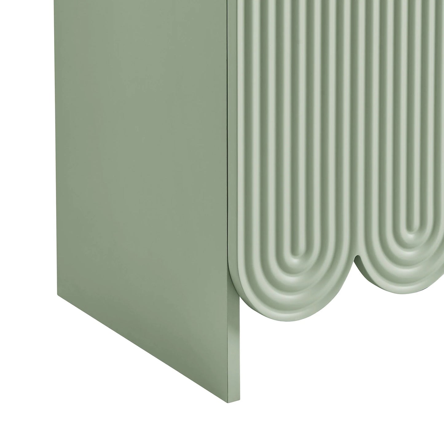 Dahlia 78 Inch Fluted and Scalloped Arched Storage Cabinet