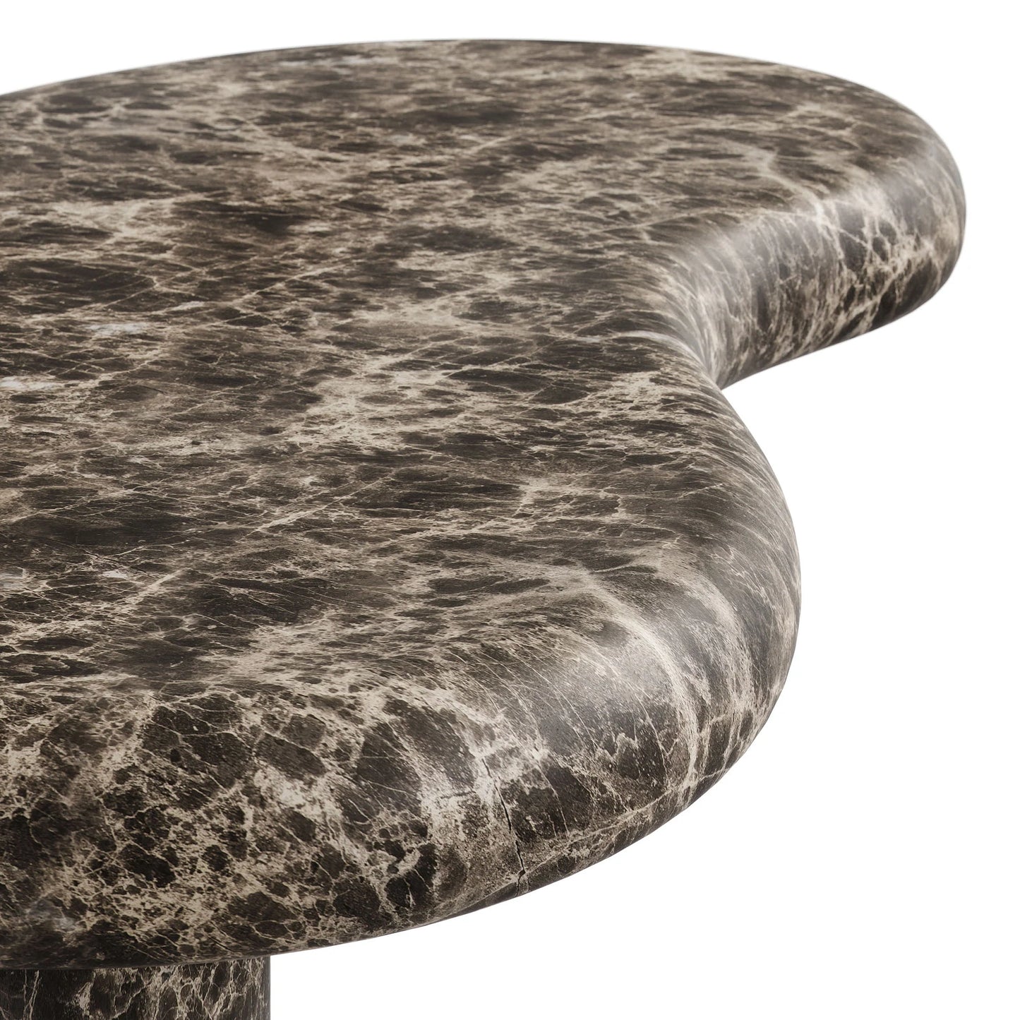 Elowen Outdoor Faux Marble Coffee Table in Dark Emperador Marble