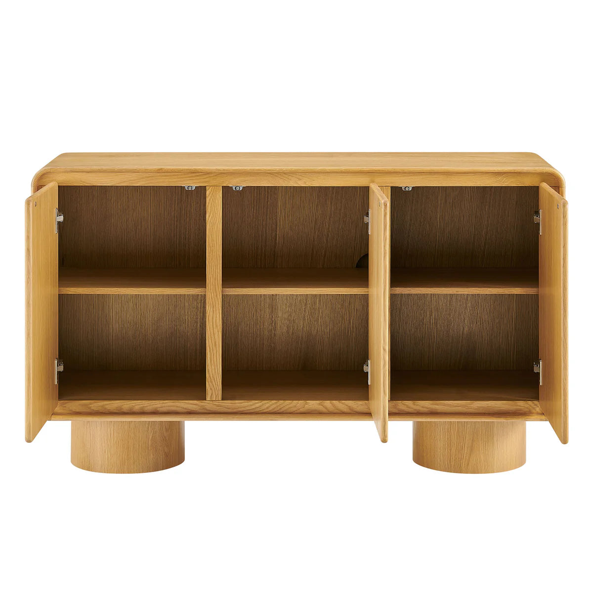 Lumo Modern Curved Edge 3‑Door Cabinet
