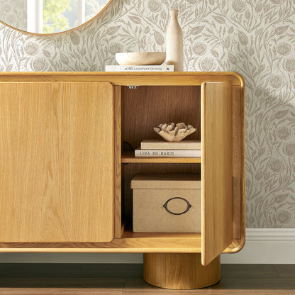 Lumo Modern Curved Edge 3‑Door Cabinet