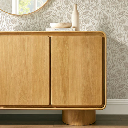 Lumo Modern Curved Edge 3‑Door Cabinet