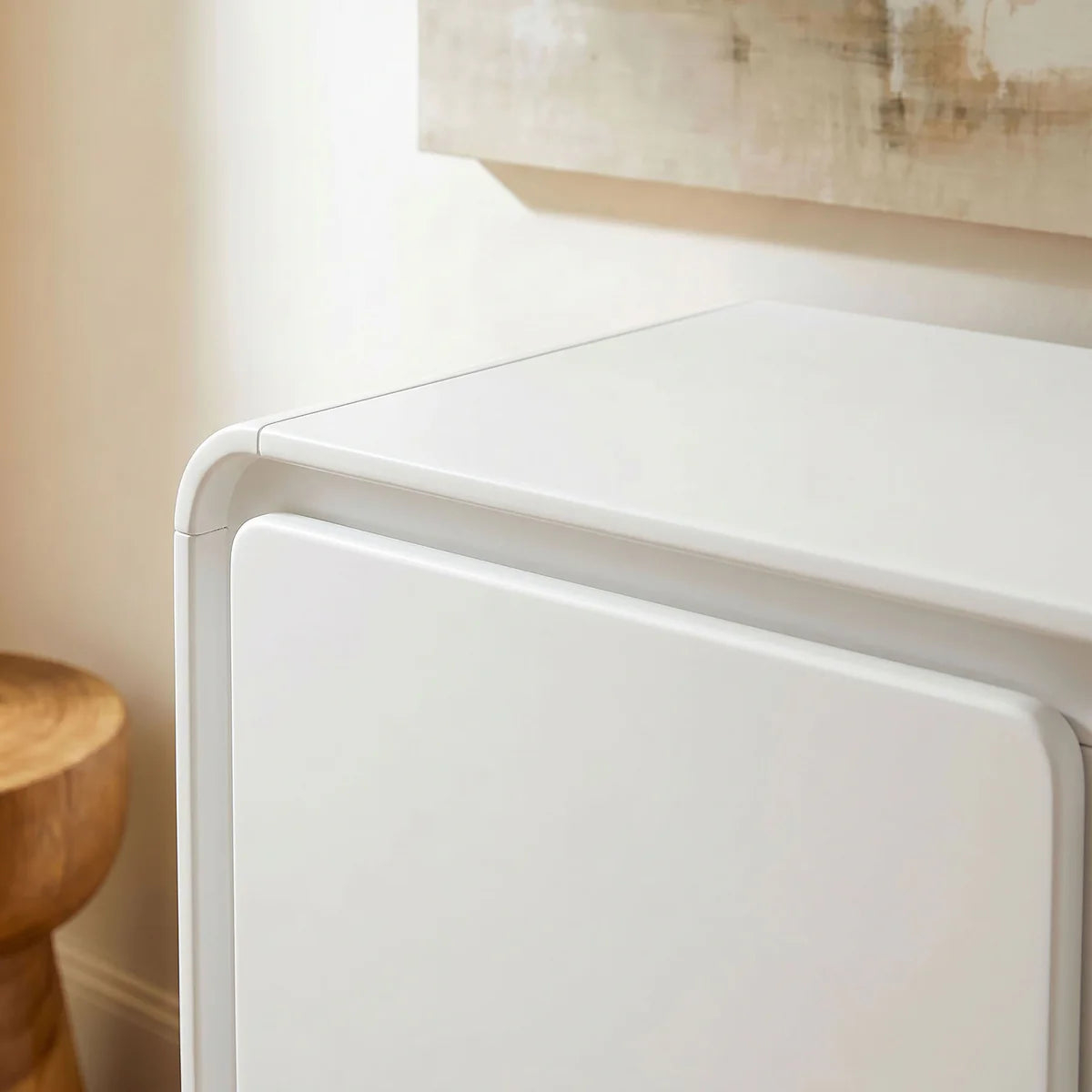 Lumo Modern Curved Edge 3‑Door Cabinet