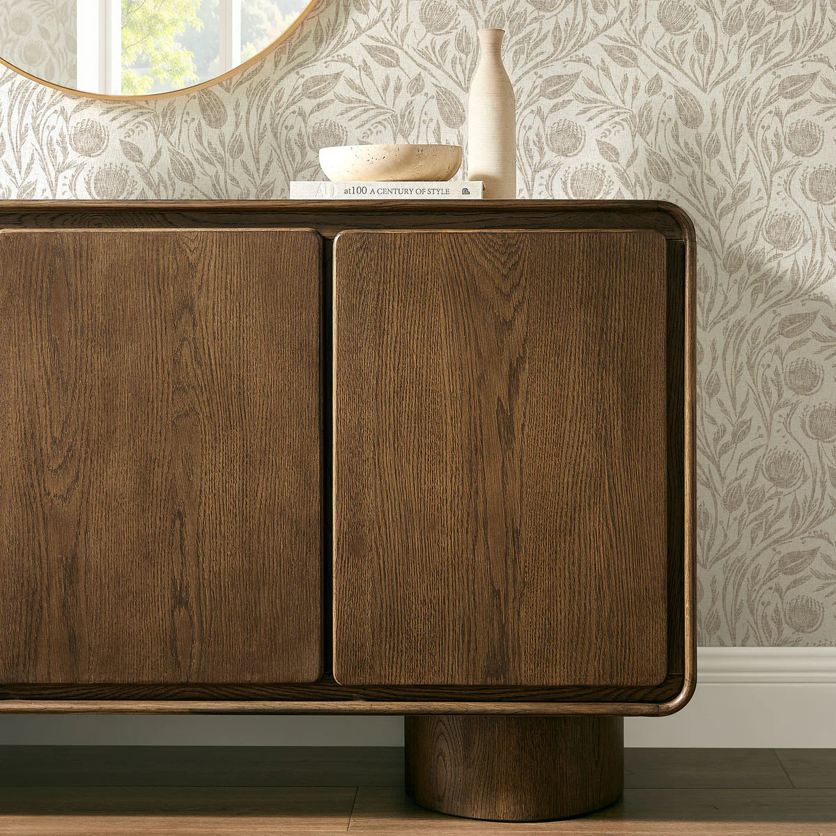 Lumo Modern Curved Edge 3‑Door Cabinet