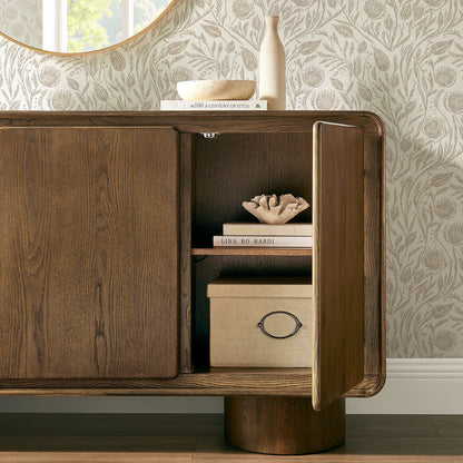 Lumo Modern Curved Edge 3‑Door Cabinet