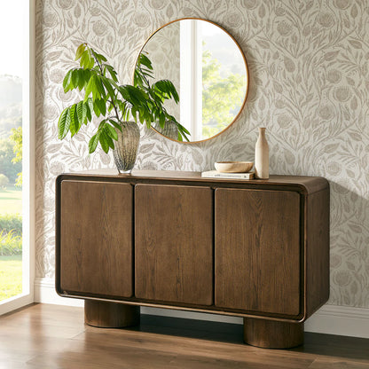 Lumo Modern Curved Edge 3‑Door Cabinet