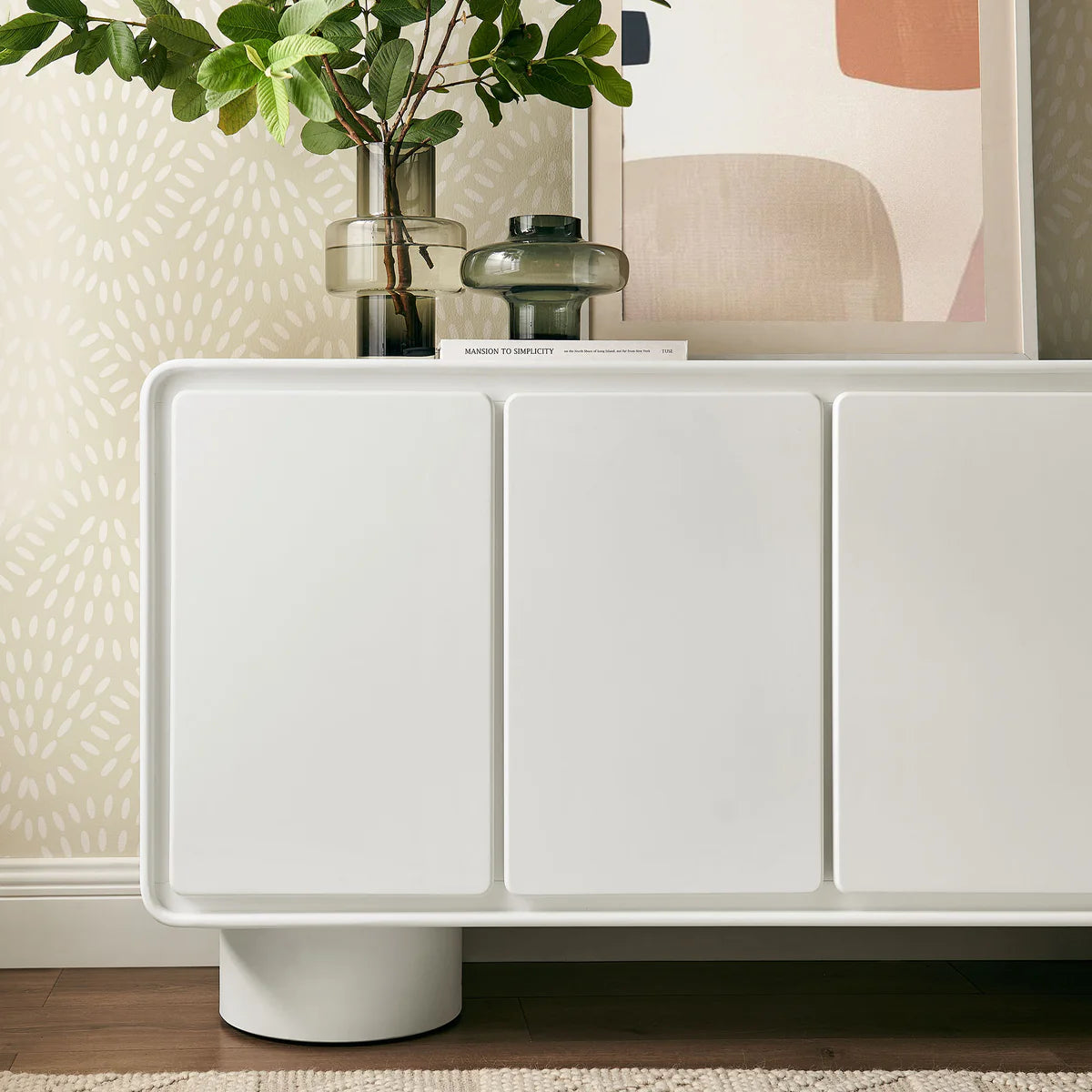 Lumo Modern Curved Edge 4‑Door Cabinet