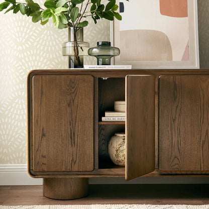 Lumo Modern Curved Edge 4‑Door Cabinet