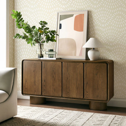 Lumo Modern Curved Edge 4‑Door Cabinet