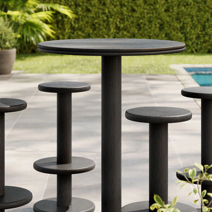 Neo 5-Piece Round Indoor - Outdoor Round Patio Bar Table And Stool Set
