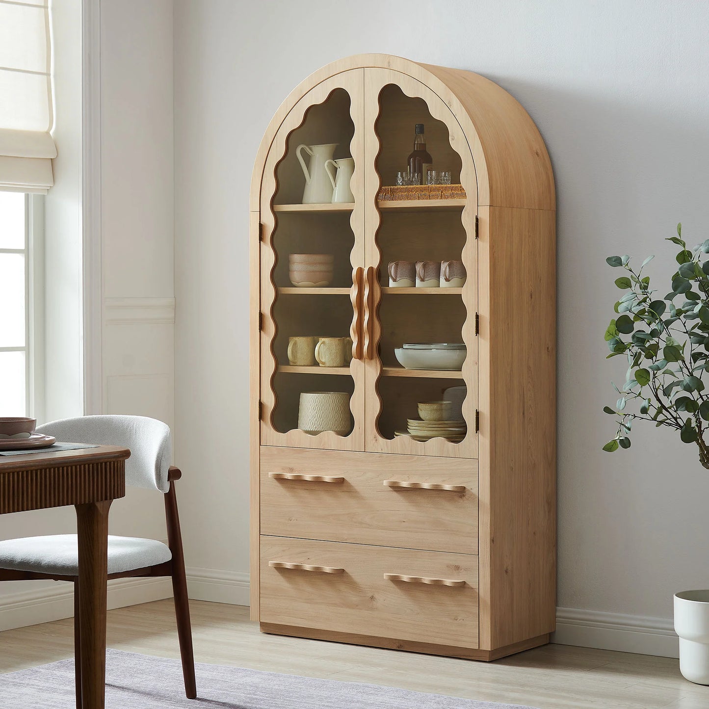Rory 76 Inch Arched Kitchen Pantry Cabinet