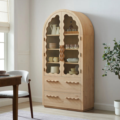 Rory 76 Inch Arched Kitchen Pantry Cabinet