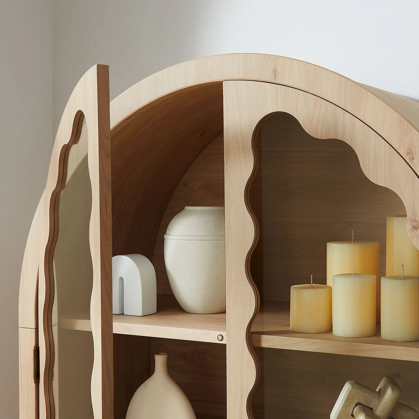 Rory 76 Inch Arched Kitchen Pantry Cabinet