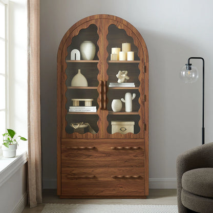 Rory 76 Inch Arched Kitchen Pantry Cabinet