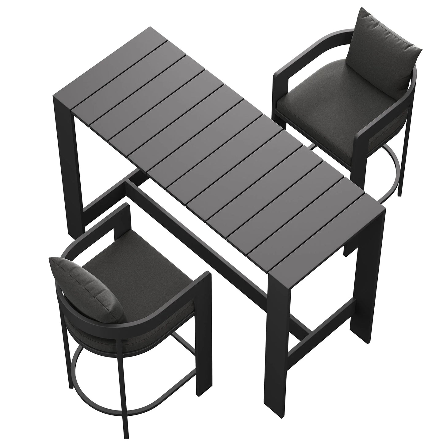 Tahoe 3-Piece Outdoor Aluminum Bar Table Set