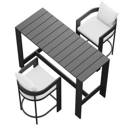 Tahoe 3-Piece Outdoor Aluminum Bar Table Set