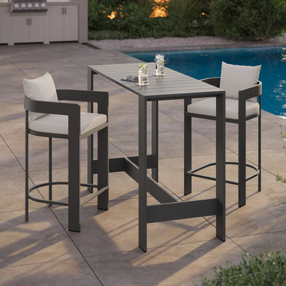 Tahoe 3-Piece Outdoor Aluminum Bar Table Set