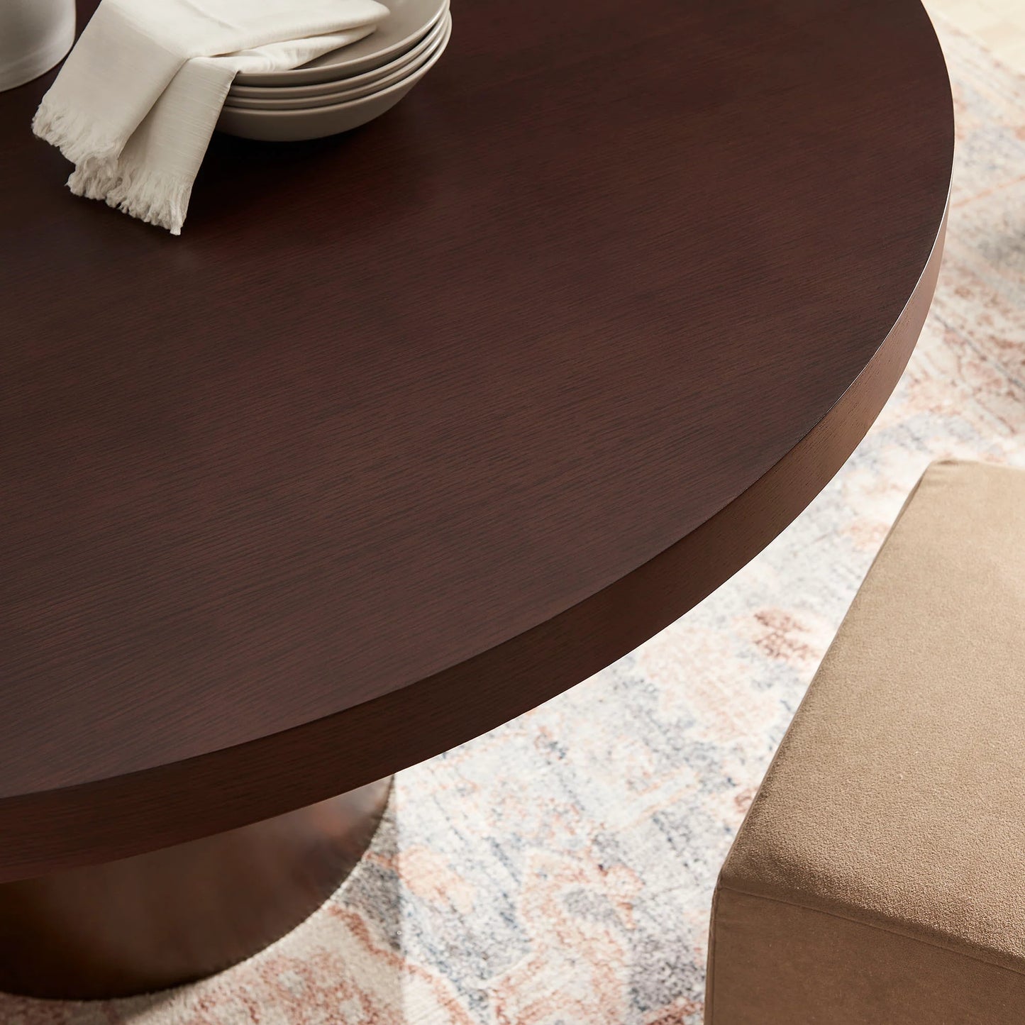 Annette 54 Inch Round Pedestal Base Dining Table