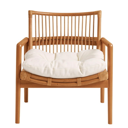 Tula Wood Rattan Lounge Chair in Brown