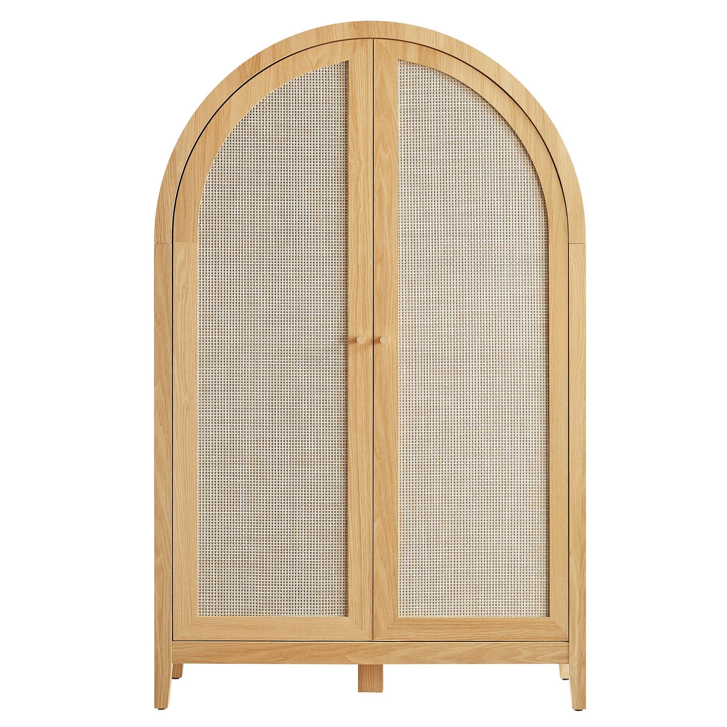 Calista 63 Inch Arched Storage Cabinet With Folding Desk