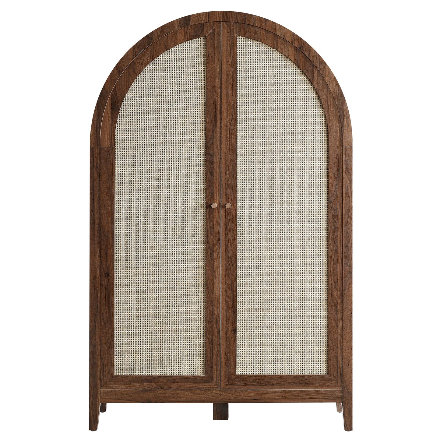 Calista 63 Inch Arched Storage Cabinet With Folding Desk