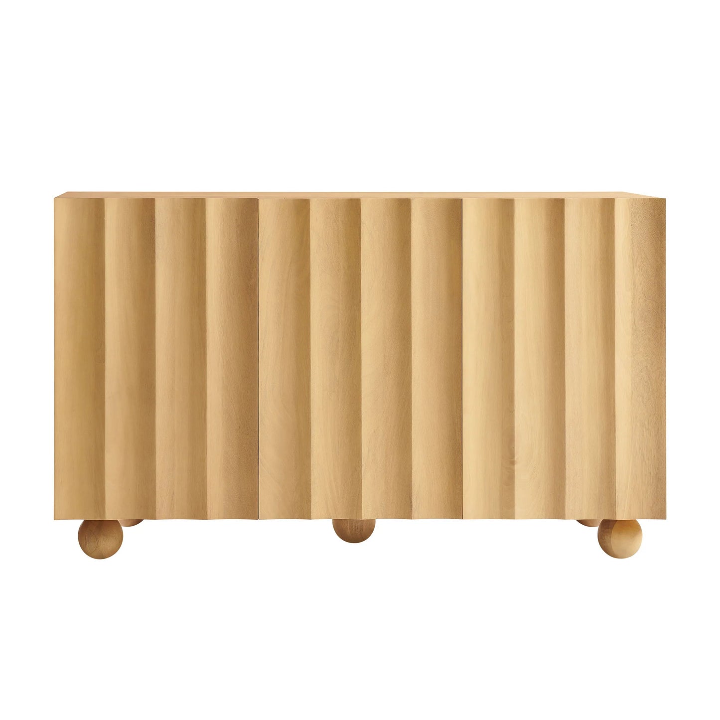 Sorren 54 Inch Scalloped Wood 3‑Door Sideboard